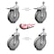 Service Caster 6 Inch Gray Polyurethane Wheel Swivel 1/2 Inch Stem Caster Total Lock Brake, 2PK SCC-TSTTL20S614-PPUB-121315-2-S-2 - alternate 4